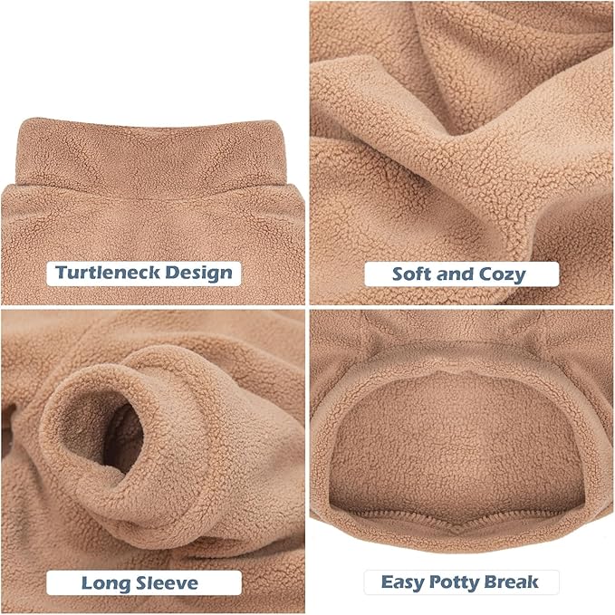 Dog Sweater, 3 Pack Dog Sweaters for Small Dogs Girl Boy, Ultra Soft Warm Puppy Clothes Dog Coat for Winter (Camel+Beige+Yellow, Small)