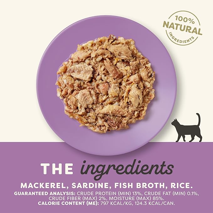 Applaws Natural Wet Canned Cat Food, Limited and Natural Ingredients, High Protein with No Artificial Additives, Mackerel & Sardine in Broth (24 x 5.5oz Cans)