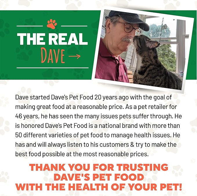 Dave's Pet Food Grain Free Wet Canned Cat Food Pate(Chicken), Made in USA Naturally Healthy, Wheat & Gluten-Free, 12.5 oz Cans (12 Pack)