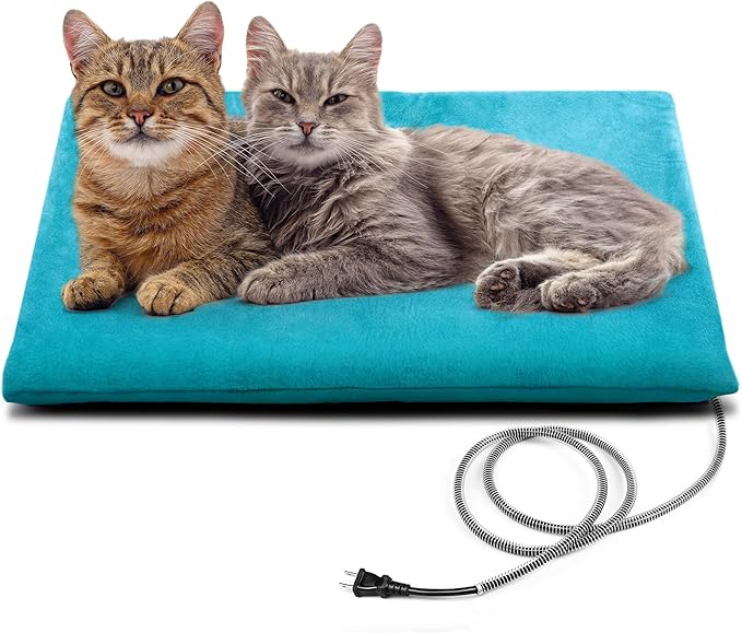 PETNF Outdoor Pet Heating Pad for Cats Dogs, Waterproof Cat Warming Pad Outdoor Outside, Safe Electric Heating Pad for Feral Cat House Heated Dog Bed Mat, 20"X16"