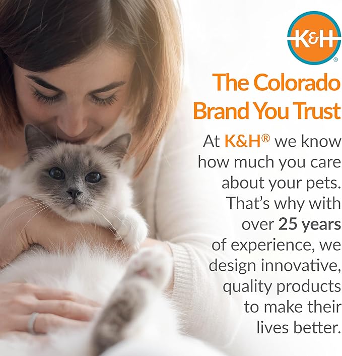 K&H Pet Products Heated Cat Bed Indoor, Thermo-Snuggle Cup Bomber Soft Heated Pet Bed for Large Indoor Cats and Small Dogs, Machine Washable, Waterproof Heated Pad, Safety Listed - 14x18in Gray