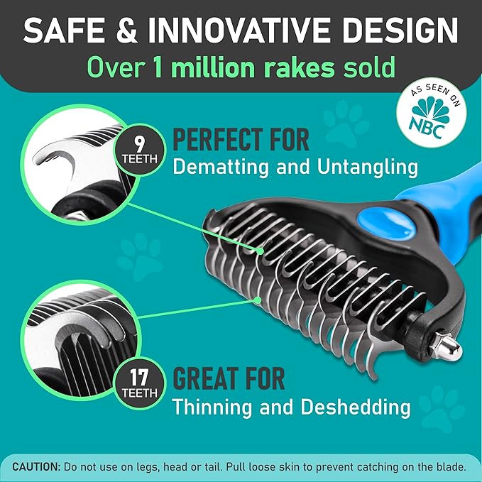 Maxpower Planet Pet Grooming Rake and Mini Pet Hair Remover Tool, Undercoat Rake for Dogs & Hair Remover for Car Carpet, Cat Fur Removal and Double-Sided Deshedding Dematting Tool for Dogs and Cats