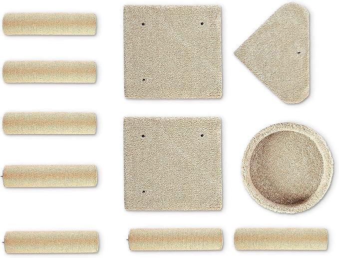 Amazon Basics Cat Tree - Indoor Cat & Kittens Multi-Level Climbing Activity Tower with Scratching Posts, Large (45.9"H) - Beige