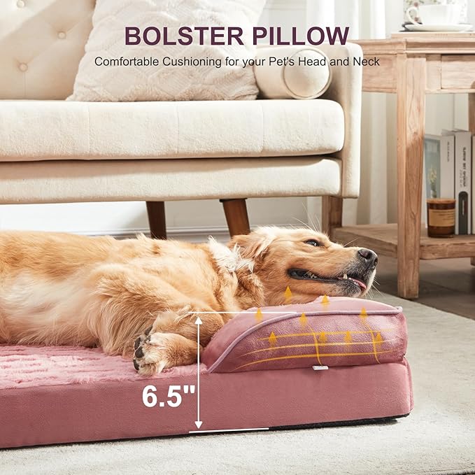 FURTIME Orthopedic Dog Beds - Waterproof Ultra Comfy Supportive Foam Pet Couch with Removable Washable Cover, Egg Foam, Nonskid Bottom