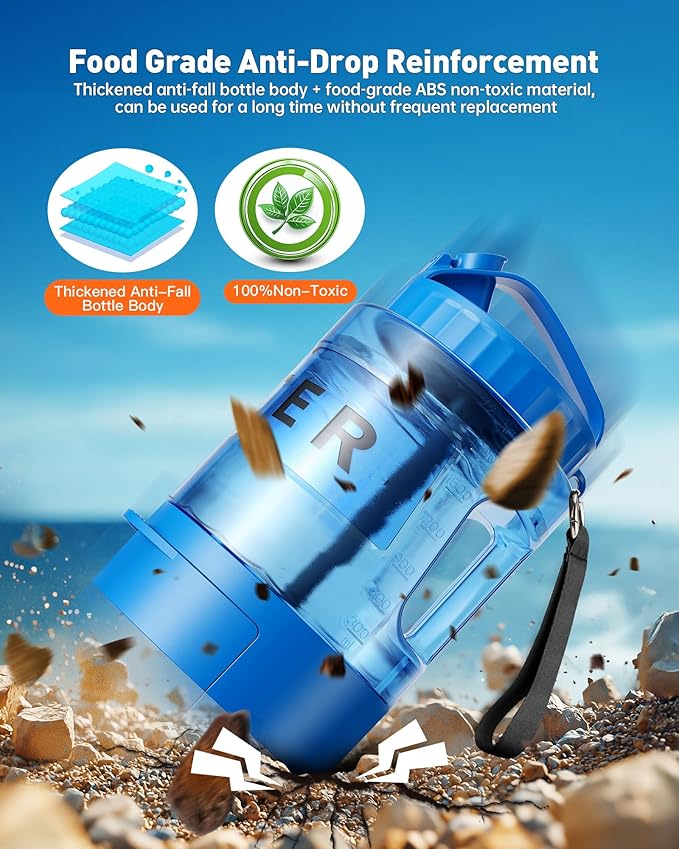 Portable Dog Water Bottle Bowl - 77 oz Travel Water Bowl Dispenser for Dogs Leak Proof, Suitable for Large Pet Drinking, A Must Have for Outdoor, Camping, Walking, Beach, Hunting Other Scenes (Blue)