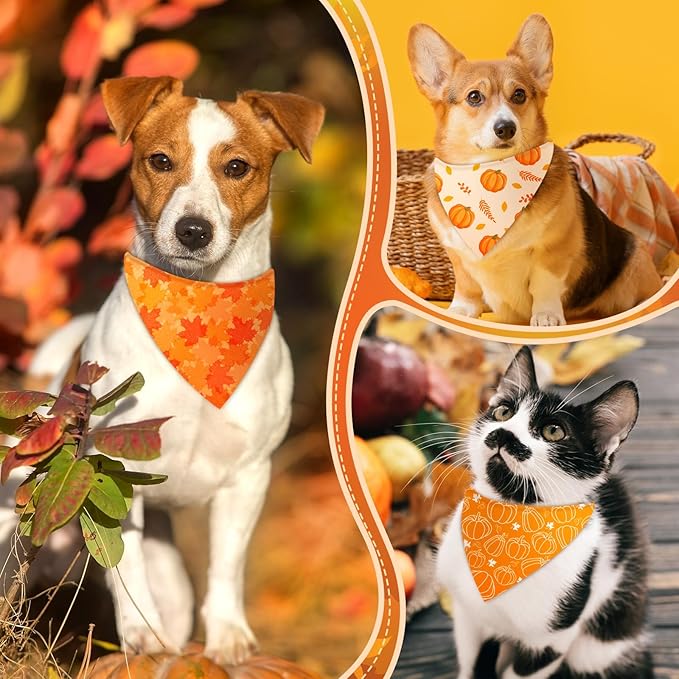 Preboun 200 Pcs Halloween Thanksgiving Christmas Dog Bandanas Bulk Holiday Bandanas for Dogs Triangle Kerchief Bib Scarf Set for Pet Fall Costume Photo Props Accessories Pet Shops Groomers, 25 Styles