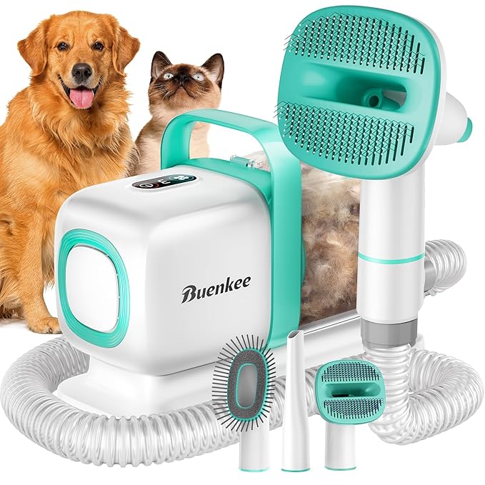 Dog Grooming Vacuum, Dog Vacuum for Shedding Grooming, Low Noise Quiet Dogs Pet Fur Hair Remover Kit, 15kpa Cat Groomer Shedding Brush Attachment Home Cleaning Supplies Set