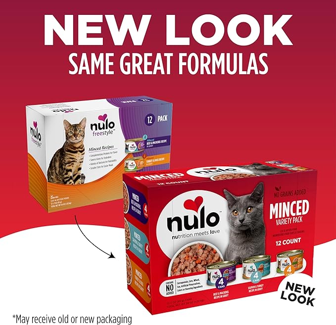Nulo Variety Flavors Grain-Free Minced Wet Canned Cat Food, 3 Ounce (Pack of 12)