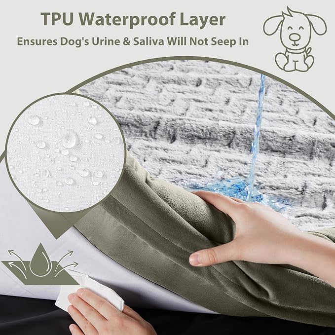 WNPETHOME XL Extra Large Dog Bed, Washable Dog Couch with Removable Waterproof Cover, Orthopedic Large Pet Sofa Bed with Bolster Sides for Sleeping