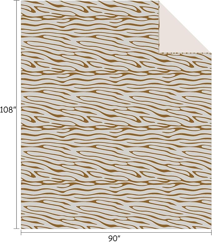 FY FIBER HOUSE Flannel Fleece Throw Blanket, Lightweight Cozy Plush Microfiber Bedspreads for Adults,90 by 108-Inch,Brown Zebra