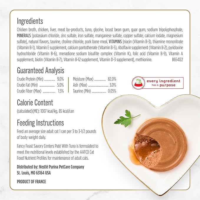 Purina Fancy Feast Savory Centers With Tuna Wet Cat Food Pate with Gourmet Gravy Center - (Pack of 24) 3 oz. Cans