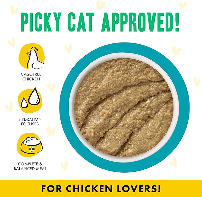 Weruva B.F.F. Play - Best Feline Friend Paté Lovers, Aw Yeah!, Chicken & Turkey Topsy Turvy with Chicken & Turkey, 5.5oz Can (Pack of 8)