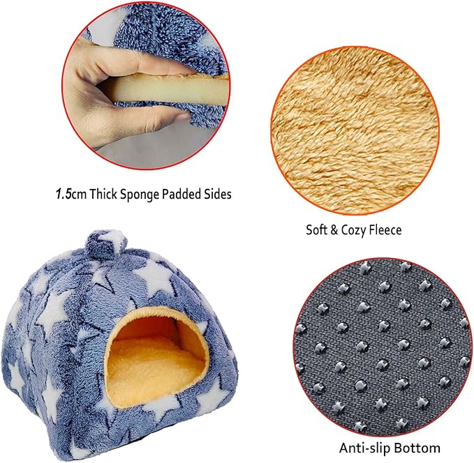 Guinea Pig Bed, Guinea Pig Hideout House Accessories Warm Bed for Small Animals Hamsters Chinchillas Dwarf Bunnies Hedgehogs. L,Greystars