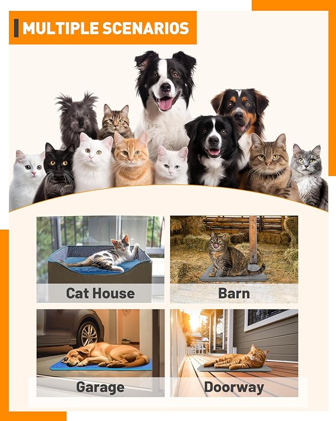 2023 Newest Pet Heating Pad Temperature Adjustment Dog Heating Pad Anti-bite Puppy Heating Pad with Timer Cat Heating Pad Indoor Waterproof Pet Warming Pad Electric Heated Bed Mat Dog