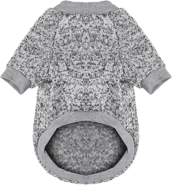 Jecikelon Dog Clothes Dogs Sweater Soft Puppies Clothing Winter Puppy Sweaters Warm Outfit for Dogs Small XXS XS Cat Apparel (X-Small, Grey)