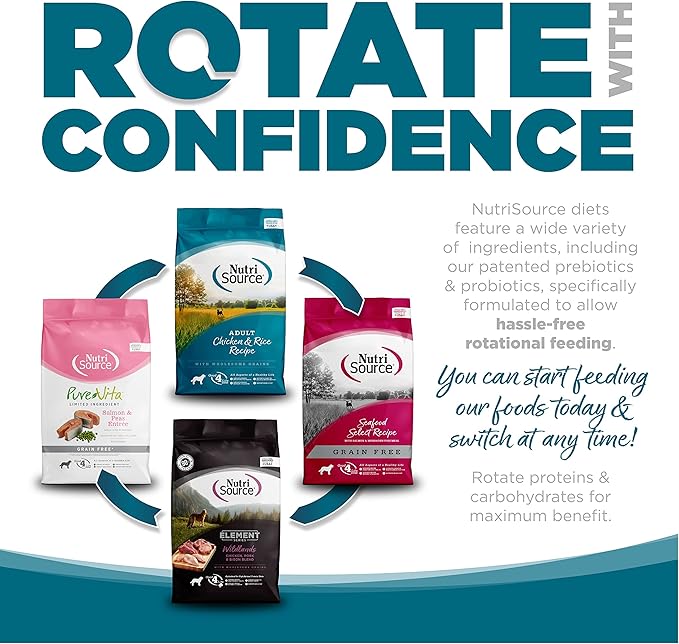 NutriSource Grain Free Dry Dog Food, Chicken and Peas, 26LB