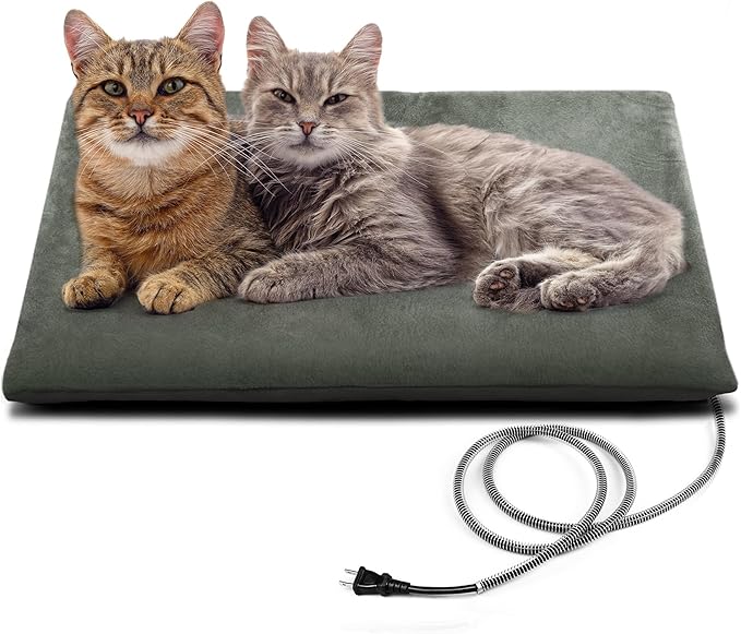 PETNF Outdoor Pet Heating Pad for Cats House,Safe Electric Cat Warming Pad,Waterproof Heated Cat House for Outside Feral Animal,Outdoor Heat Dog Bed Mat, 20"X16"