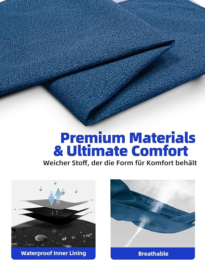 Sytopia 50'' Chew Proof Indestructible Dog Bed - XXL Outdoor Waterproof Dog Bed for Extra Large Dogs, Washable and Orthopedic, Tear Proof Crate Pad, Supports up to 130 lbs, Navy Blue