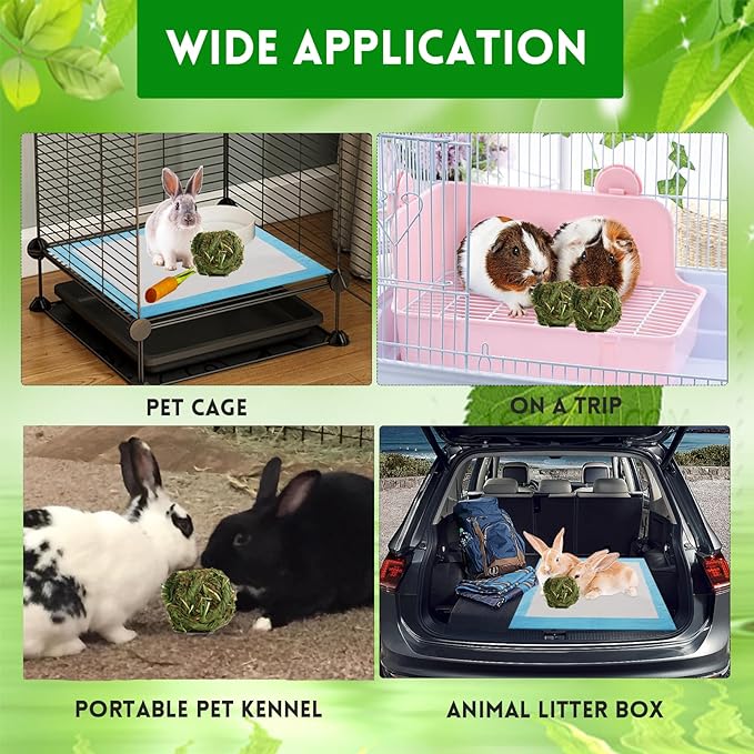 kathson 6 Pcs Rabbit Chew Grass Balls,Bunny Grass Toy Handmade Timothy Hay Ball Small Animal Treats Teeth Grinding Chews for Rabbits Chinchillas Guinea Pigs Hamsters Mice Gerbils