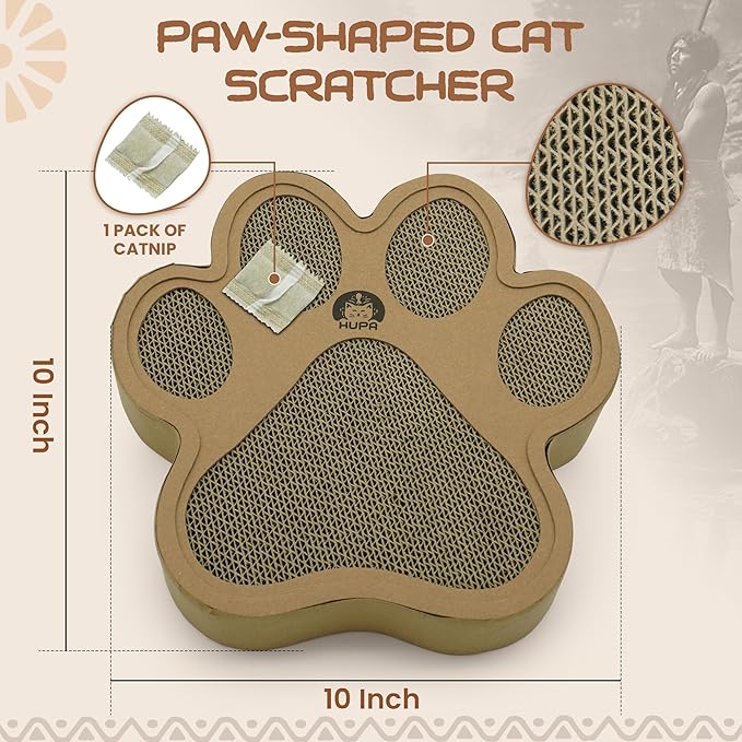 Paw-Shaped Cat Scratcher | Reversible Cardboard Kitten Scratcher | Kitten Scratching Board for Indoor Cats | cat Scratcher Cardboard for Small & Medium Cats & Kittens | Cat Toy (Small)