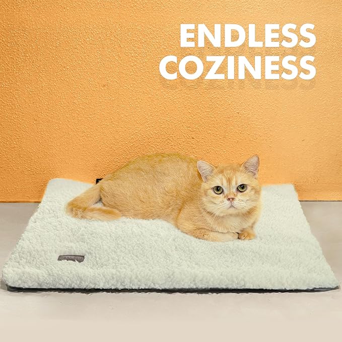 Self Warming Cat Bed Self Heating Cat Dog Mat 24 x 18 inch Extra Warm Thermal Pet Pad for Indoor Outdoor Pets with Removable Cover Non-Slip Bottom Washable Non Electric