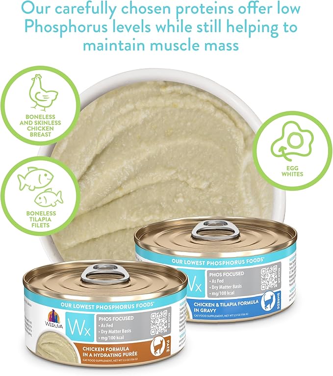 Weruva Wx Phos Focused Pate Formulas 5.5oz Can Variety Pack, Pack of 12