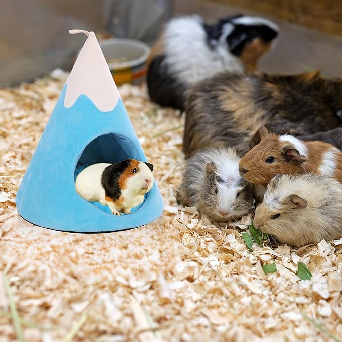 Guinea Pig Fleece Tunnel House – Soft Cozy Cone Hideout Bed for Guinea Pigs, Chinchillas, Rats, Hedgehogs – Small Animal House by The Kozko Hut