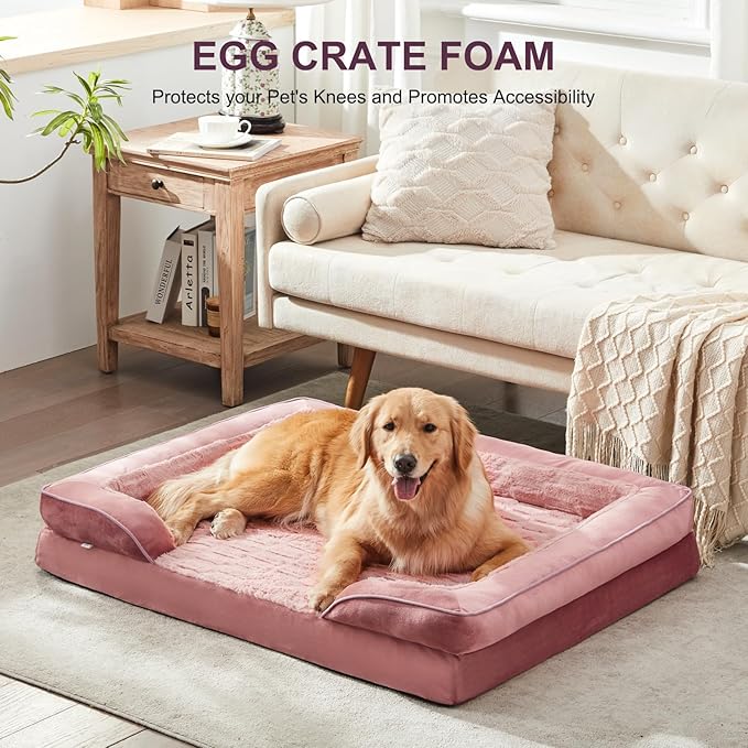 FURTIME Orthopedic Dog Beds - Waterproof Ultra Comfy Supportive Foam Pet Couch with Removable Washable Cover, Egg Foam, Nonskid Bottom