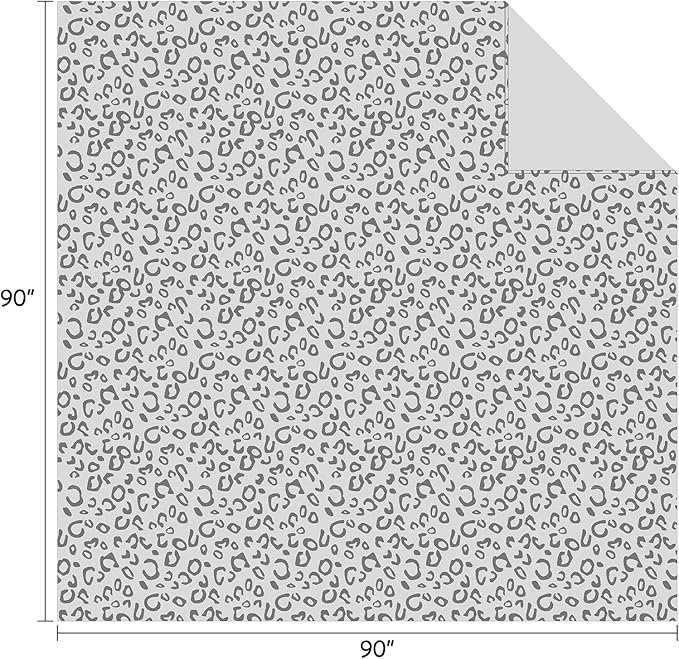 FY FIBER HOUSE Flannel Fleece Throw Blanket, Lightweight Cozy Plush Microfiber Bedspreads for Adults,90"X90",Grey Leopard