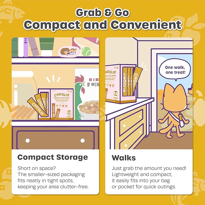 Choolip Squeeze Vita Stick Lickable Cat and Dog Treats – 49-Count Kidney Support Sticks with Multivitamins, Soft Squeezable Paste for All Life Stages, Supporting Kidney Health