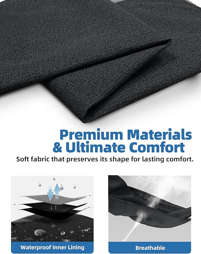 Sytopia 50" Indestructible Chew-Proof Dog Bed, XXL, Outdoor Waterproof Pet Bed for Extra Large Dogs, Dog Crate Pad, Supports up to 130 lbs, Dark Gray