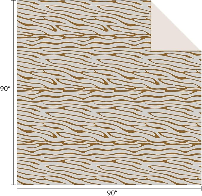 FY FIBER HOUSE Flannel Fleece Throw Blanket, Lightweight Cozy Plush Microfiber Bedspreads for Adults,90 by 90-Inch,Brown Zebra