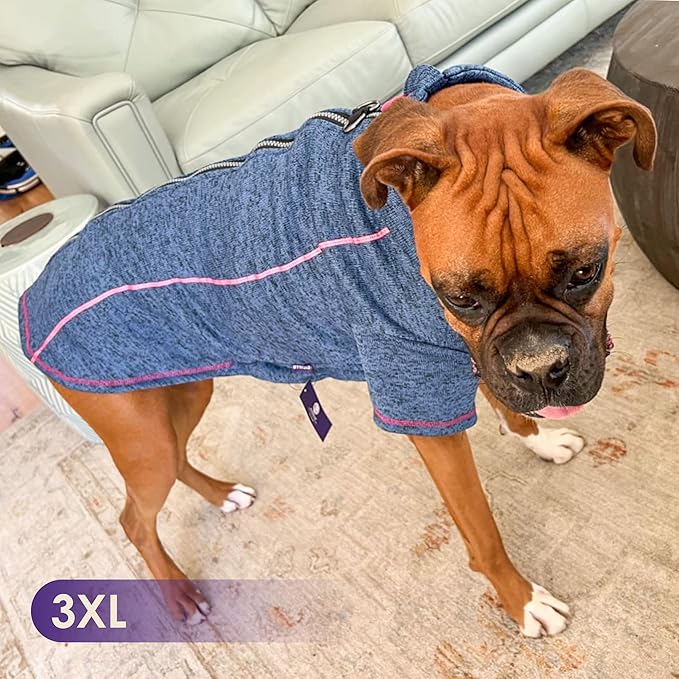 cyeollo Dog Fleece Jacket Sweater Lightweight Pet Coat Reflective Jackets Step in Zipper Warm Dog Sweaters for Medium Dogs