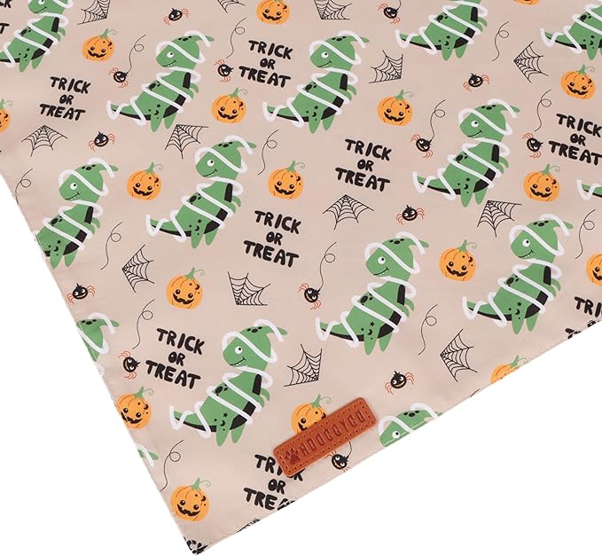 ADOGGYGO Halloween Dog Bandanas, Ghost Pumpkin Dinosaur Pet Scarf, Multi Size, Halloween Bandanas Costumes for Medium Large Dogs (Large)