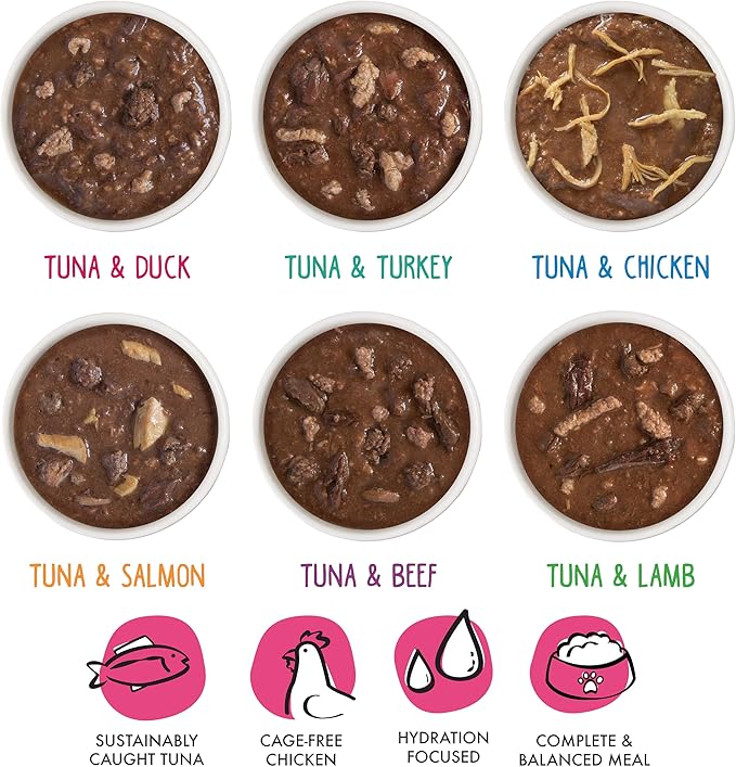 Weruva B.F.F. OMG - Best Feline Friend Oh My Gravy!, Tickle Me Pinks! Variety Pack, 2.8oz Can (Pack of 12)