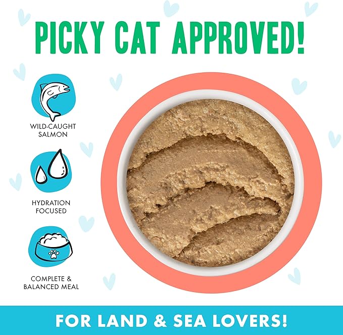 Weruva B.F.F. Play - Best Feline Friend Paté Lovers, Aw Yeah!, Salmon & Tuna Tuck Me in with Salmon & Tuna, 5.5oz Can (Pack of 8)