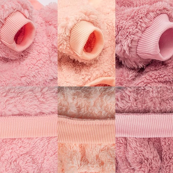 Dog Sweater, 3 Pack Dog Sweaters for Small Dogs or Cats, Girl or Boy, Warm Dog Clothes Shirt Coat for Winter Christmas (Peach, Dark Pink, Light Purple, X-Small)