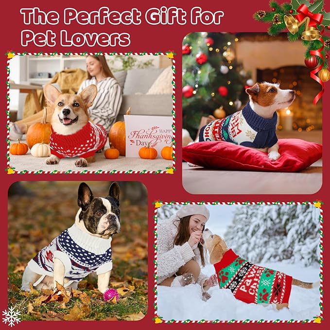 Dog Sweater Small Winter Clothes Sweaters pet Warm Puppy Medium Fleece Soft Turtleneck Pullover Large Girl Frenchie Clothes Puppy Clothes for Small Dogs Girl