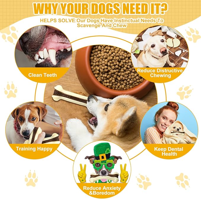 Sosation Bones Shaped Dog Toys for Aggressive Chewers, 2 Pack Dog Chew Toys Puppy Teething Nylon Beef Flavor for Large/Medium/Small Puppies Breeds(Curved Bone,Large, Small)