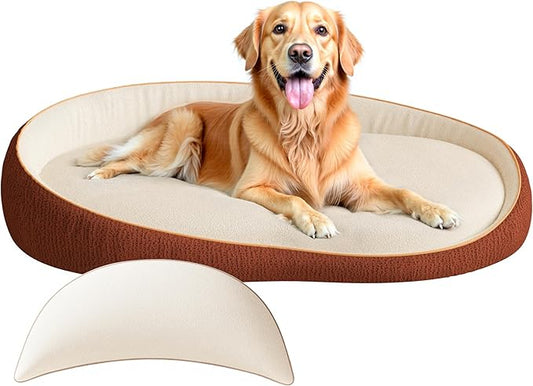 Orthopedic Dog Beds for Extra Large Dogs, High-Density Foam Support Pet Bed with Extra Pillows, Non-Slip Bottom Large Dog Couch Bed with Washable Removable Cover