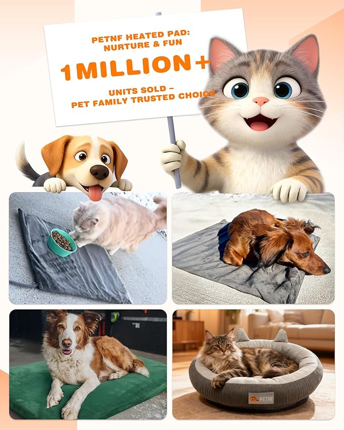 Heated Cat Bed Indoor Pets – Adjustable Temperature 86-131℉ Cat Heating Pad with Timer, Chew Resistant 87 Inch Cord, Washable Cover, Round Cozy Donut Pet Bed for Small Cats Kittens Dogs