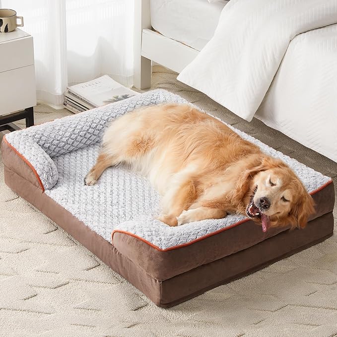Orthopedic Dog Bed for Medium Dogs, Egg Crate Foam Bed for Medium Dogs, Equipped with Removable Waterproof Pillow Cover and Anti-Slip Bottom, Pet Bed