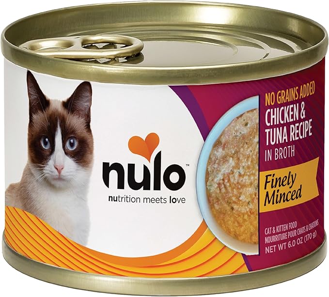 Nulo Finely Minced Chicken & Tuna Flavor Wet Canned Cat Food, 6.0 Ounce (Pack of 8)