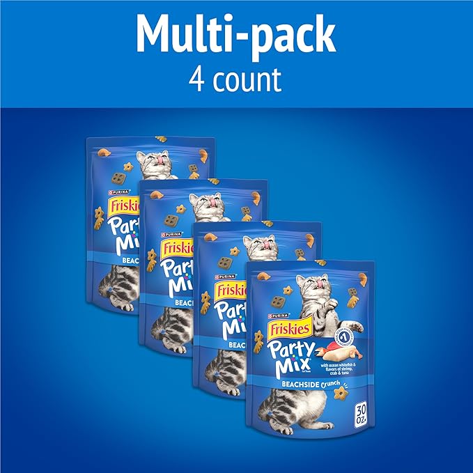 Purina Friskies Cat Treats, Party Mix Beachside Crunch - 30 oz. Pouch