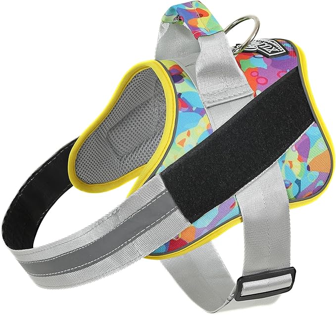 Bolux Dog Harness, No-Pull Reflective Dog Vest, Breathable Adjustable Pet Harness with Handle for Outdoor Walking - No More Pulling, Tugging or Choking (Medium (Pack of 1), Watercolour)