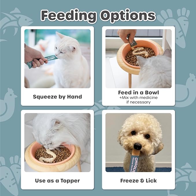 Choolip Squeeze Vita Stick Lickable Cat and Dog Treats – 49-Count Eye Support Sticks with Multivitamins, Soft Squeezable Paste for All Life Stages, Supporting Eye Health