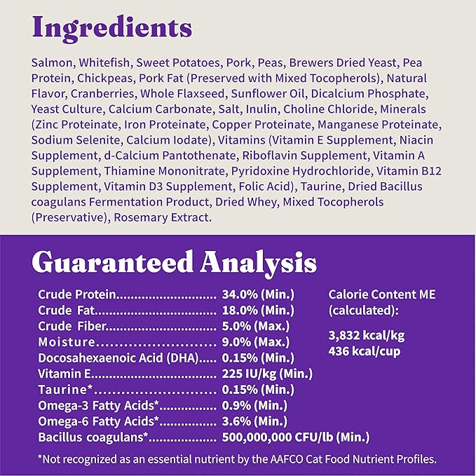 Halo Holistic Kitten Food, Wild Caught Salmon & Whitefish Recipe, Grain Free Dry Cat Food, Complete Digestive Health, 6 lb Bag