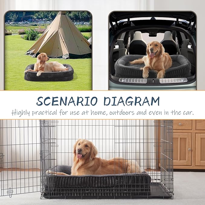 Orthopedic Dog Bed for Puppy,Extra Small Dogs Breeds,Oval Cat Bed,High Density Egg Crate Foam Dog Sofa Beds,Pet Couch Bed with Four Sided Bolster,Removable Washable Cover&Non-Slip Bottom