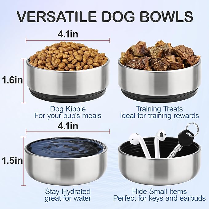 Insulated Dog Travel Water Bottle with Detachable Bowls, 3 in 1 Portable Dog Water Bottle Dispenser, Dog Accessories for Walking, Hiking, Camping, Outdoor (Olive Green, 32 Oz)