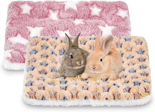 2 Pcs Guinea Pig Bed, Washable Rabbit Bunny Bed Mat Warm Small Animal Bed Pad Guinea Pig Pillow Pet Bed Mat for Chinchilla Hedgehog Ferret (13.7" x 10.6")